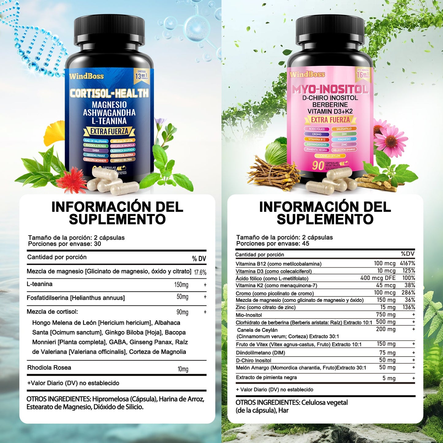 Cortisol-Support &amp; Myo-Inositol Multivitamin Combo | Extra Strength All-in-One Supplement-1 pc 